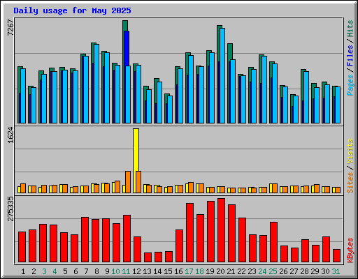 Daily usage for May 2025