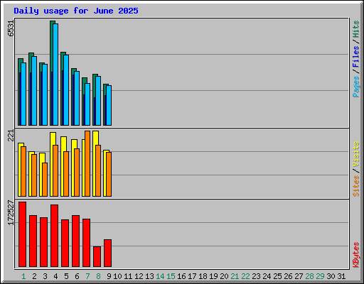 Daily usage for June 2025