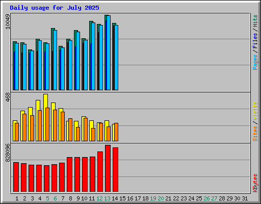 Daily usage for July 2025