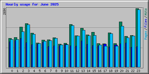 Hourly usage for June 2025
