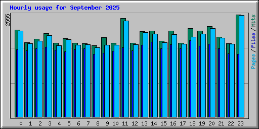 Hourly usage for September 2025